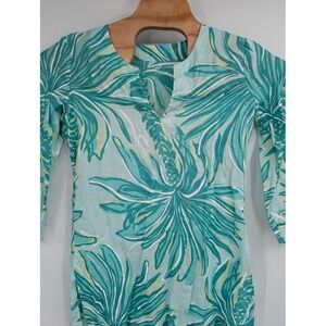 Lilly Pulitzer Women's Linen Marco Island Tiger Palm Long Sleeve Tunic